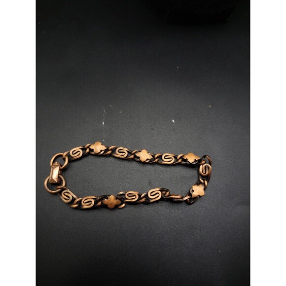 Vintage Copper S Link and Maltese Cross Chain Braclet - Picture 3 of 7